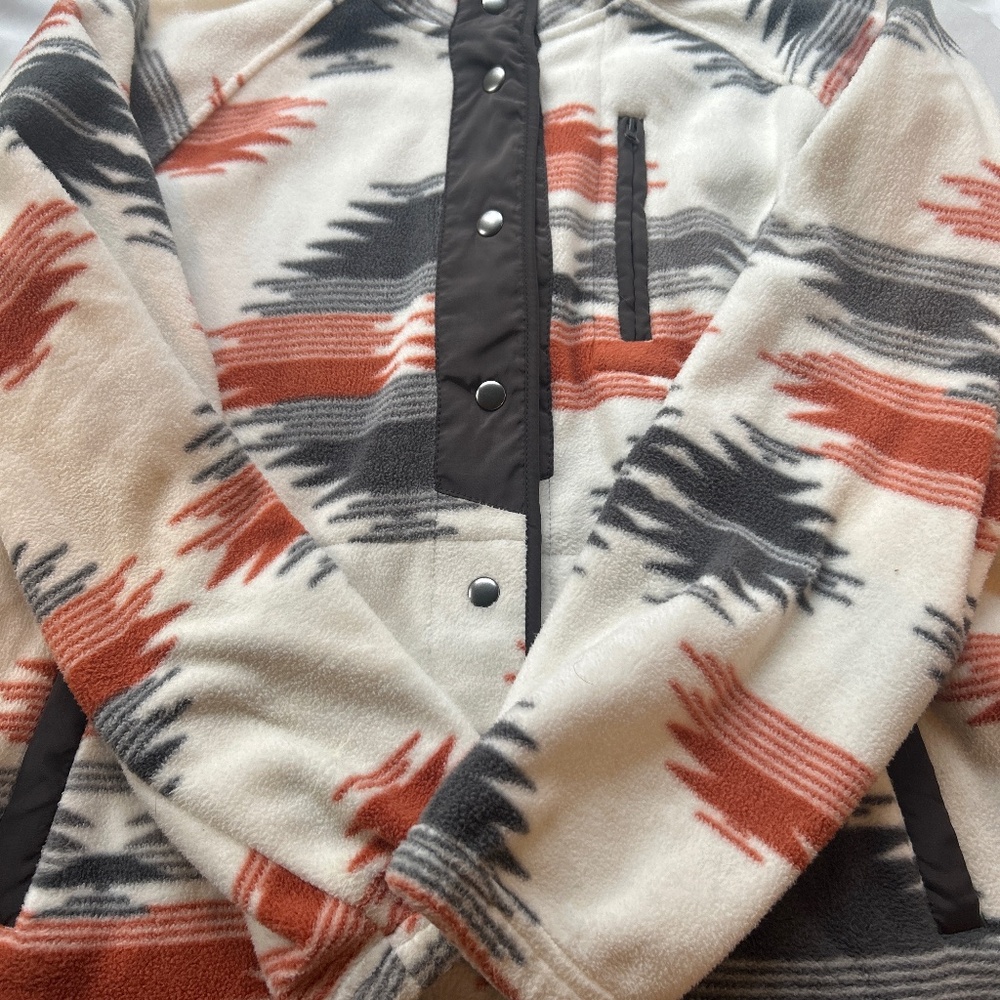 Western pattern fleece jacket